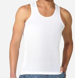 Men Sleeveless White Cotton Vest