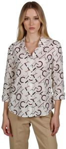 Geometric Print Chiffon Shirt for Women