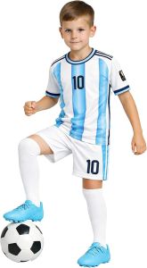 Kids Argentina Inspired Football Jersey Set
