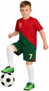 Kids Portugal Inspired Football Jersey Set