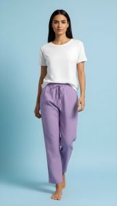 Lavender Relaxed Fit Ladies Cotton Pant