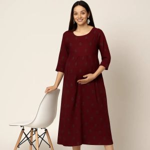 Micro Floral Print Ladies Feeding Gown