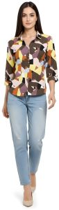 Multicolor Printed Women Chiffon Shirt