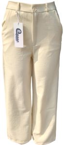 Off White Wide Leg Women Formal Pant
