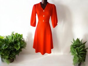 Solid Red Textured One Piece Dress