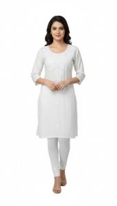 White Lucknowi Chikan Kurti