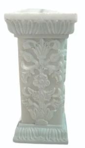 1.5 Feet White Marble Tulsi Stand