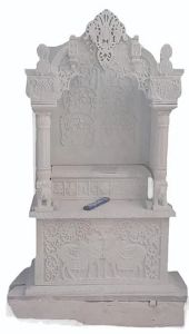 6 Feet Jain Style White Marble Temple