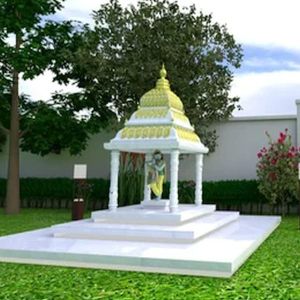 7 Feet White Marble Gazebo Temple
