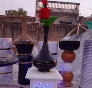 Black Marble Flower Pot