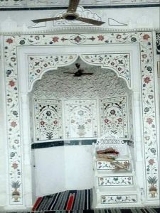 Inlay White Marble Masjid Qibla