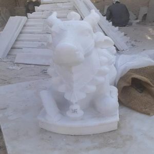 Marble Nandi Statue
