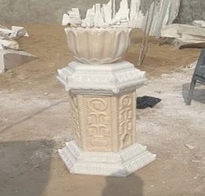 Marble Tulsi Pot