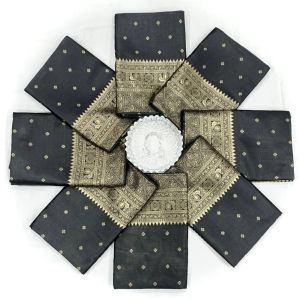 Black Soft Lichi Silk Sarees