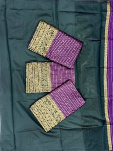 Checked Soft Lichi Silk Sarees