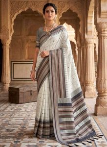 Contrast Soft Lichi Silk Sarees