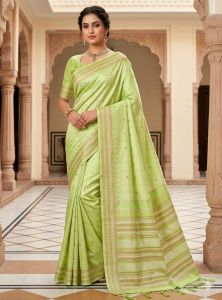 Contrast Soft Lichi Silk Sarees