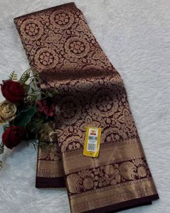 Jacquard Border Soft Lichi Silk Sarees