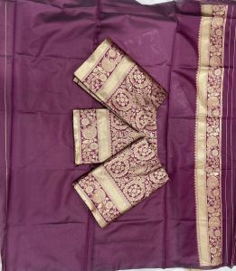 Jacquard Border Soft Lichi Silk Sarees