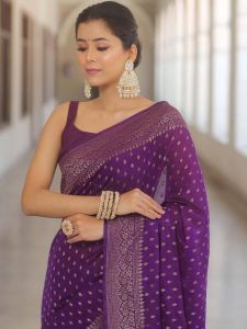 Magenta Soft Lichi Silk Sarees