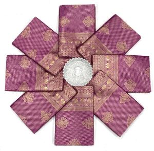 Purple Soft Lichi Silk Sarees