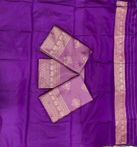 Purple Soft Lichi Silk Sarees