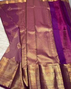 Purple Soft Lichi Silk Sarees