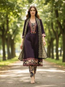 Ladies Embroidered Cotton Suit