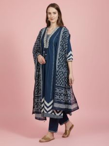 Ladies Straight Cotton Suit