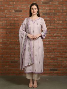 Ladies Striped Cotton Suit