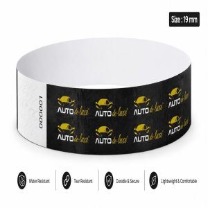 Black Tyvek Paper Wristband