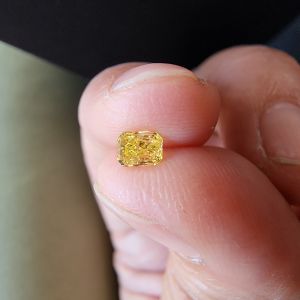 Elegant 0.19 CT High Quality Radiant Cut CVD Yellow Diamond