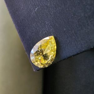 Elegant 0.72 CT Pear Yellow Lab Grown CVD Diamond