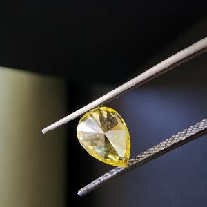 Elegant 0.72 CT Pear Yellow Lab Grown CVD Diamond