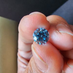 Classic 1.00 CT Round Blue Lab Grown CVD Diamond