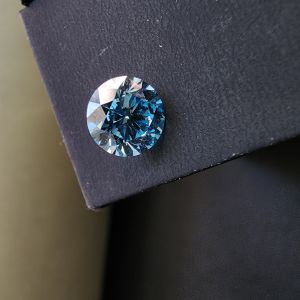 Classic 1.00 CT Round Blue Lab Grown CVD Diamond