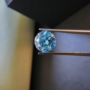 Classic 1.00 CT Round Blue Lab Grown CVD Diamond