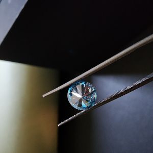 Classic 1.00 CT Round Blue Lab Grown CVD Diamond