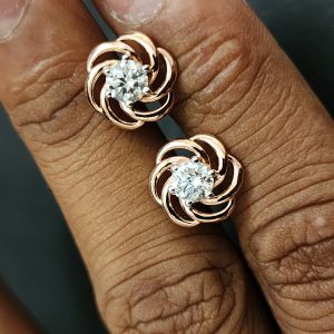 charm round cut diamond exclusive stud earrings