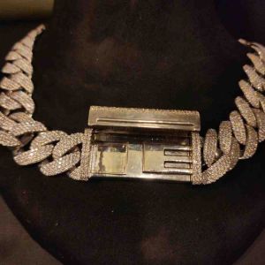 Full Iced Out Miami 26MM Sterling Silver Hip Hop Cuban Chain