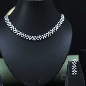 Luxury Women\'s Diamond Necklace Earring Set