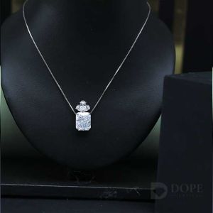 Elegant Charming Radiant Diamond Necklace Earring Set
