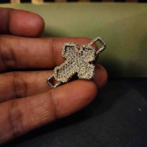 Trendy Men\'s Cross Diamond Pendant
