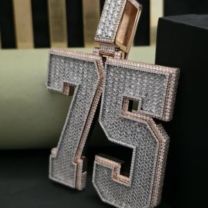 Customised 75 Number Diamond Hip Hop Pendant