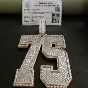 Customised 75 Number Diamond Hip Hop Pendant