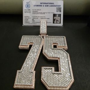 Customised 75 Number Diamond Hip Hop Pendant