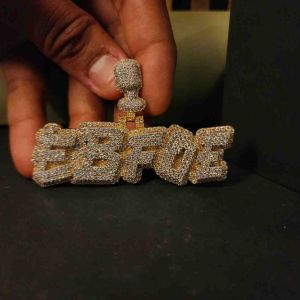 custom hip hop diamond letter pendant