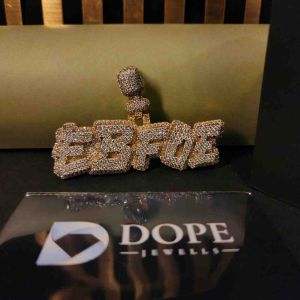 custom hip hop diamond letter pendant