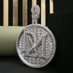 Elegant DM Letter Diamond Hip Hop Pendant