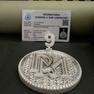 Elegant DM Letter Diamond Hip Hop Pendant